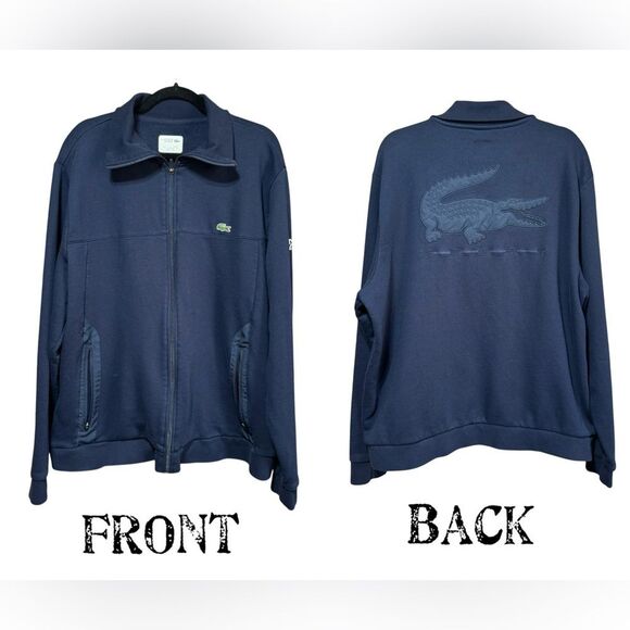 Lacoste Other - Lacoste Sport- Navy Blue Embroidered Full Zip Sweatshirt- Sz. 4XL